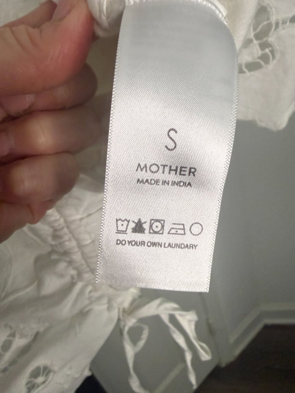 MOTHER The Social Butterfly Eyelet Crop Top- S- Bright White MSRP MSRP $218 - Picture 10 of 13